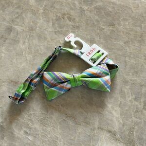 Boys Bow Tie Izod Blue/Orange Plaid One Size New
